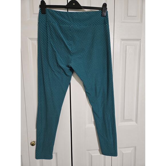 Lularoe tall and curvy women's teal and polka dot leggings - Picture 3 of 9